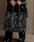 Black Embroidered Tote Bag