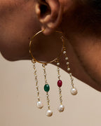 Gold Fringe Hoop Earrings